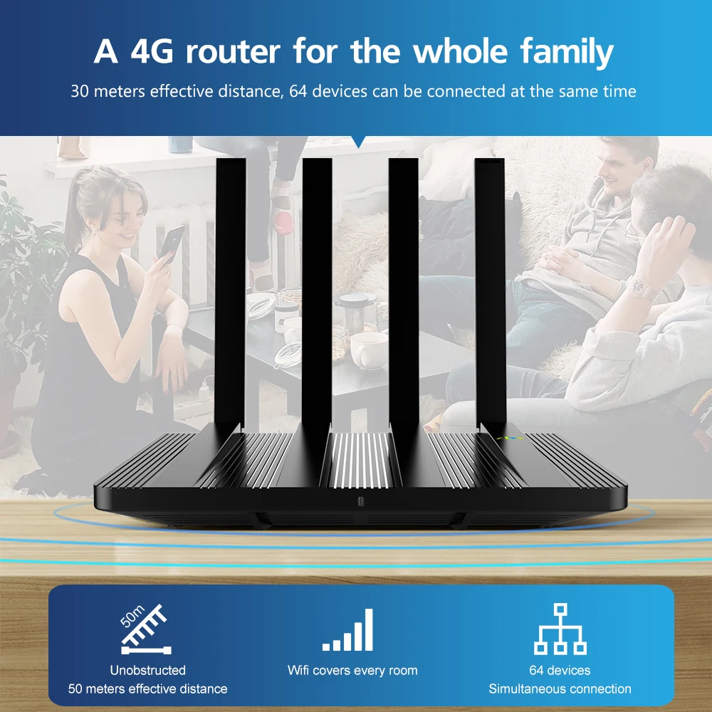 Домашний роутер 1200 Мбит/с 4G 1WAN + 2LAN|Беспроводные роутеры| |