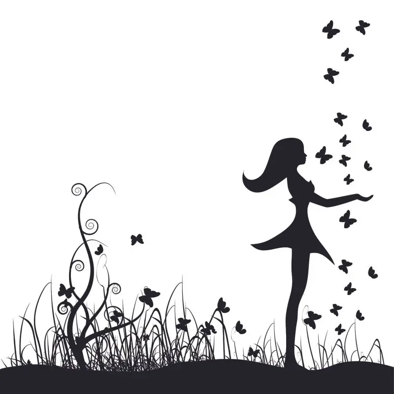 Волшебная сказочная история черно белого искусства с изображением девочки на