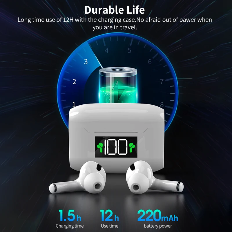 

Music Wireless Bluetooth Headset Touch Control Bluetooth Earphones Noise Canceling Headphones Handsfree Hifi Earbuds for Phone