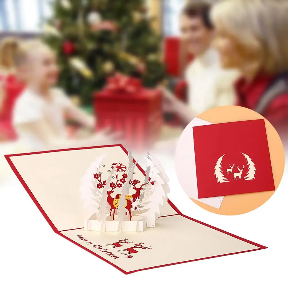 3D всплывающие поздравительные открытки Павлин Рождество День рождения kerstkaarten Лось спасибо открытки carte noel свадебная открытка с приглашениями подарок