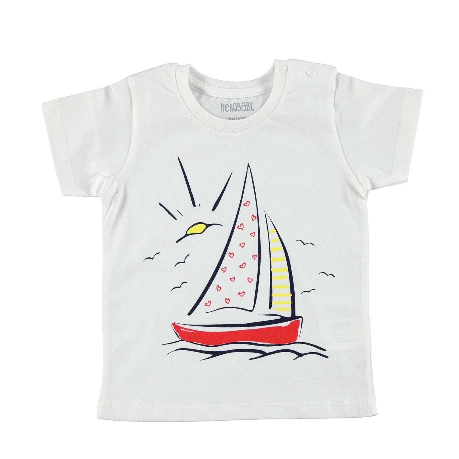 Базовая футболка с коротким рукавом для детей ebek HelloBaby| |