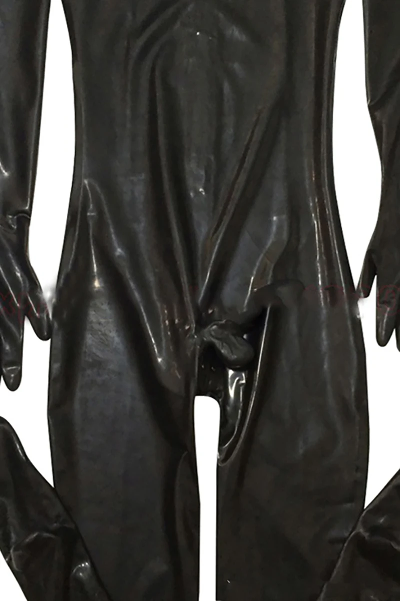 LinMe унисекс Footed Unitard из искусственной кожи ПВХ блестящая Клубная одежда крюк маска комбинезон полный охват Wetlook плюс размер костюмы на Хэллоуин