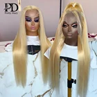 30, 32 дюйма, цветной Боб, короткий блонд, 613, прямые, 13x4, 13x6, фронтальные человеческие волосы, парики, бразильский кружевной передний парик для черных женщин