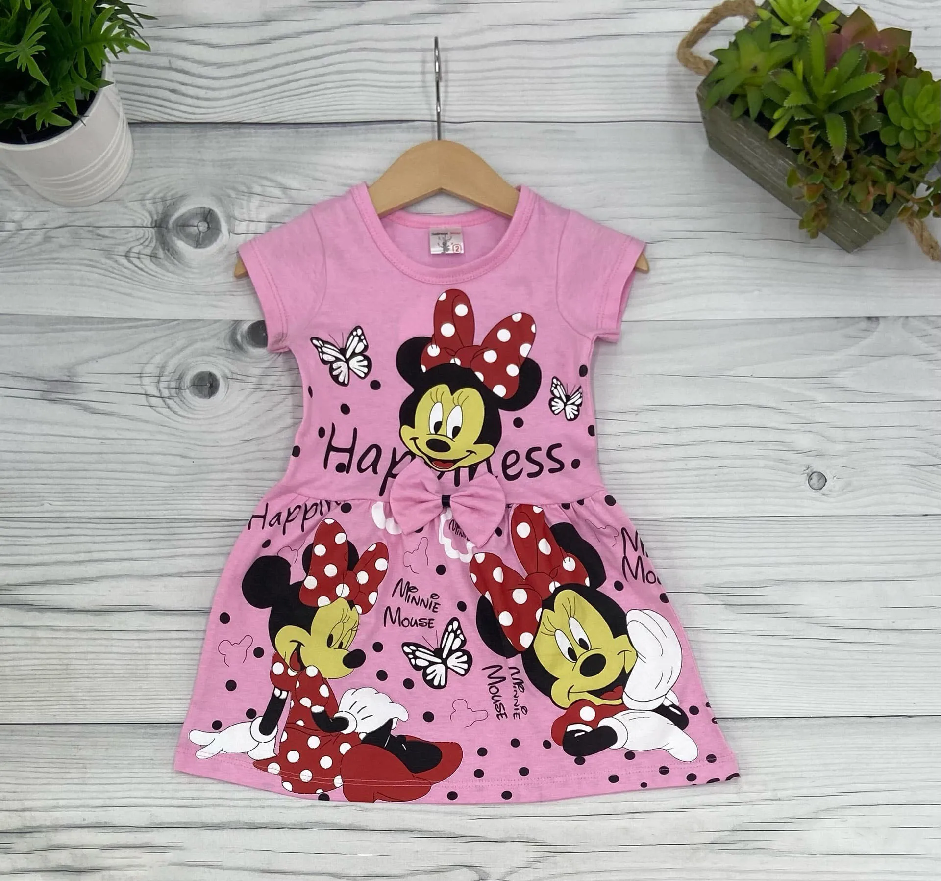 Детская одежда для девочки Платье на девочку рисунок Минни Маус трикотажные