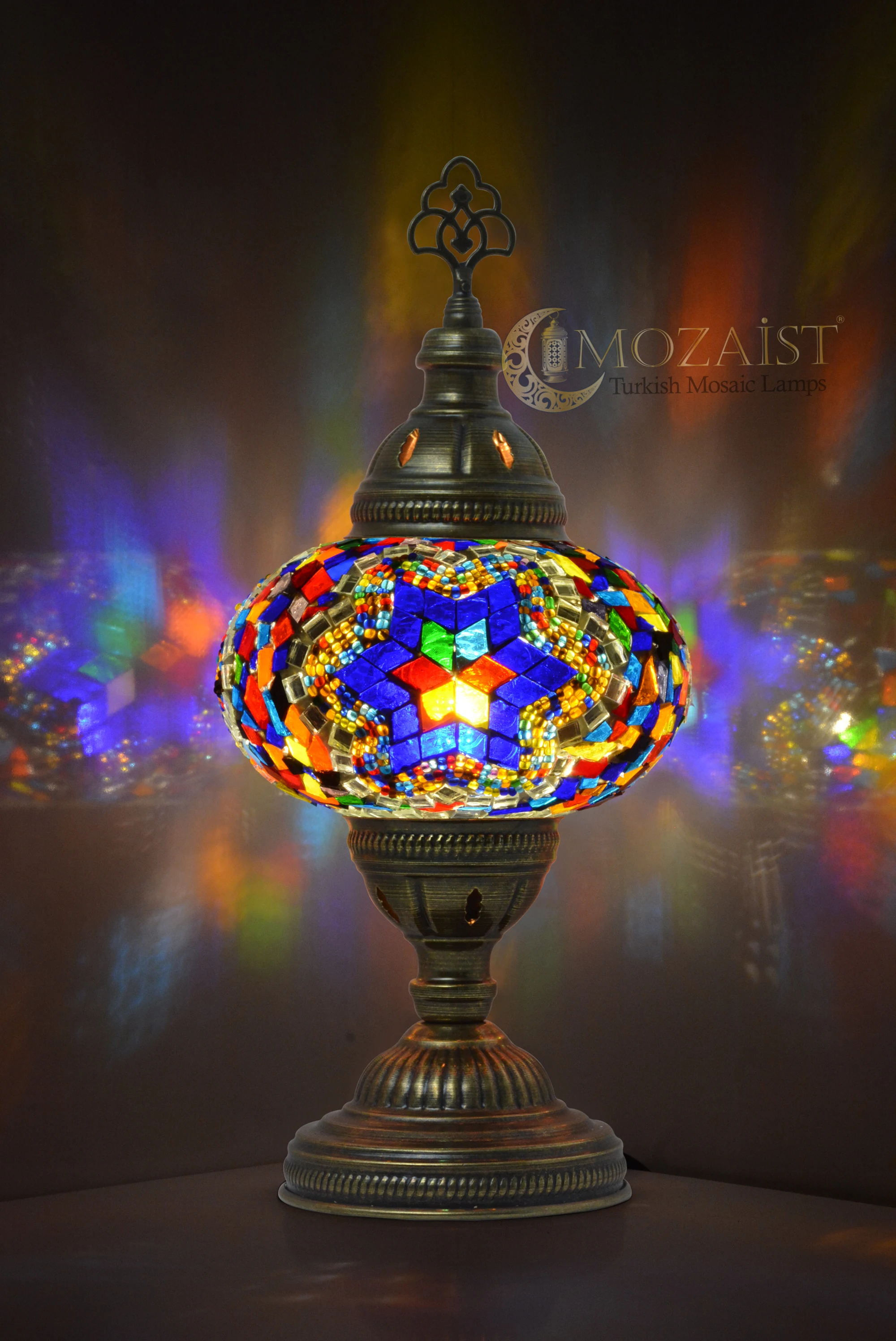 MOZAIST Turkish Lamp 8 COLOR Mosaic Table Lamp Antique Moroccan Decorative Glass Bohemian Vintage Light Shade, Tiffany Bedside enlarge