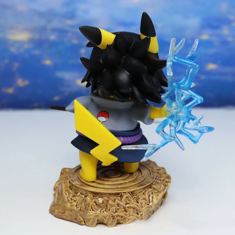 1 шт. мультяшная кавайная Аниме Фигурка покемона Pikachu Cos Uchiha Sasuke модель автомобиля