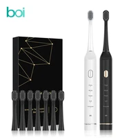 boi 5 mode smart timing ipx7 induction wireless fast inductive charge sonic electric toothbrush 8 replacement brushes heads