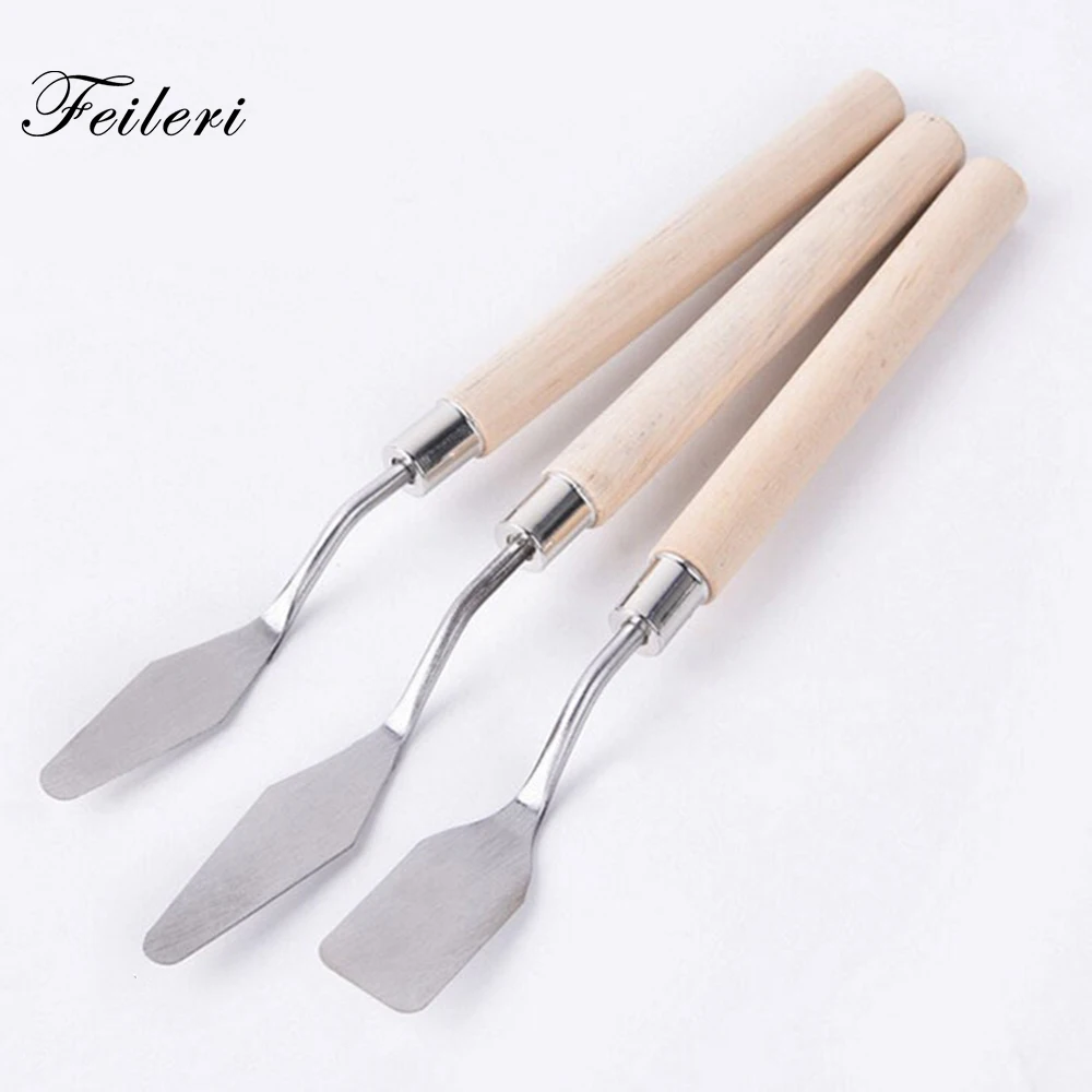 

3Pcs/set Palette Oil Mix Painter Paint Tool Scrape Scraper Knife Texture Artist Art Draw Spatula Watercolor Student Pigment