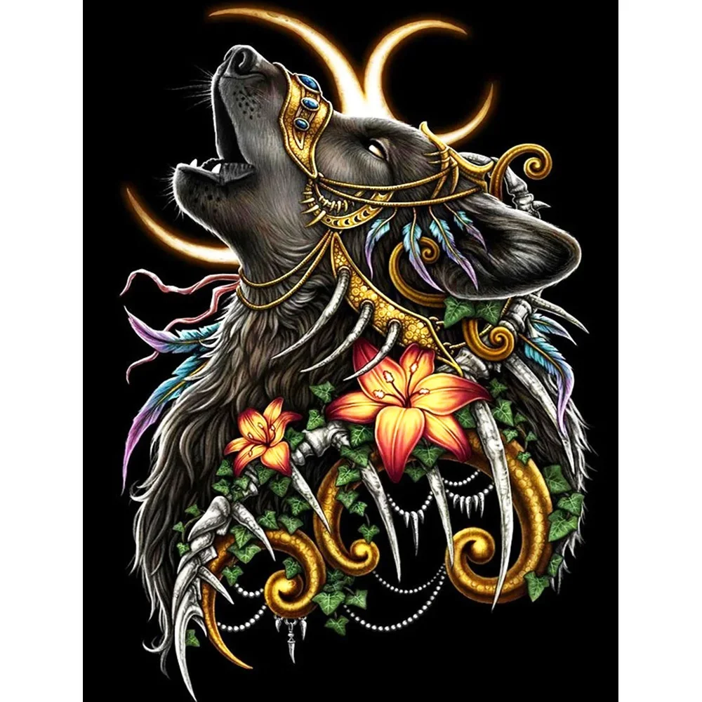 

Diamond Painting Wolf New Arrival Diamond Embroidery Animal Cross Stitch Kits Mosaic Flower Needlework DIY Home Decor