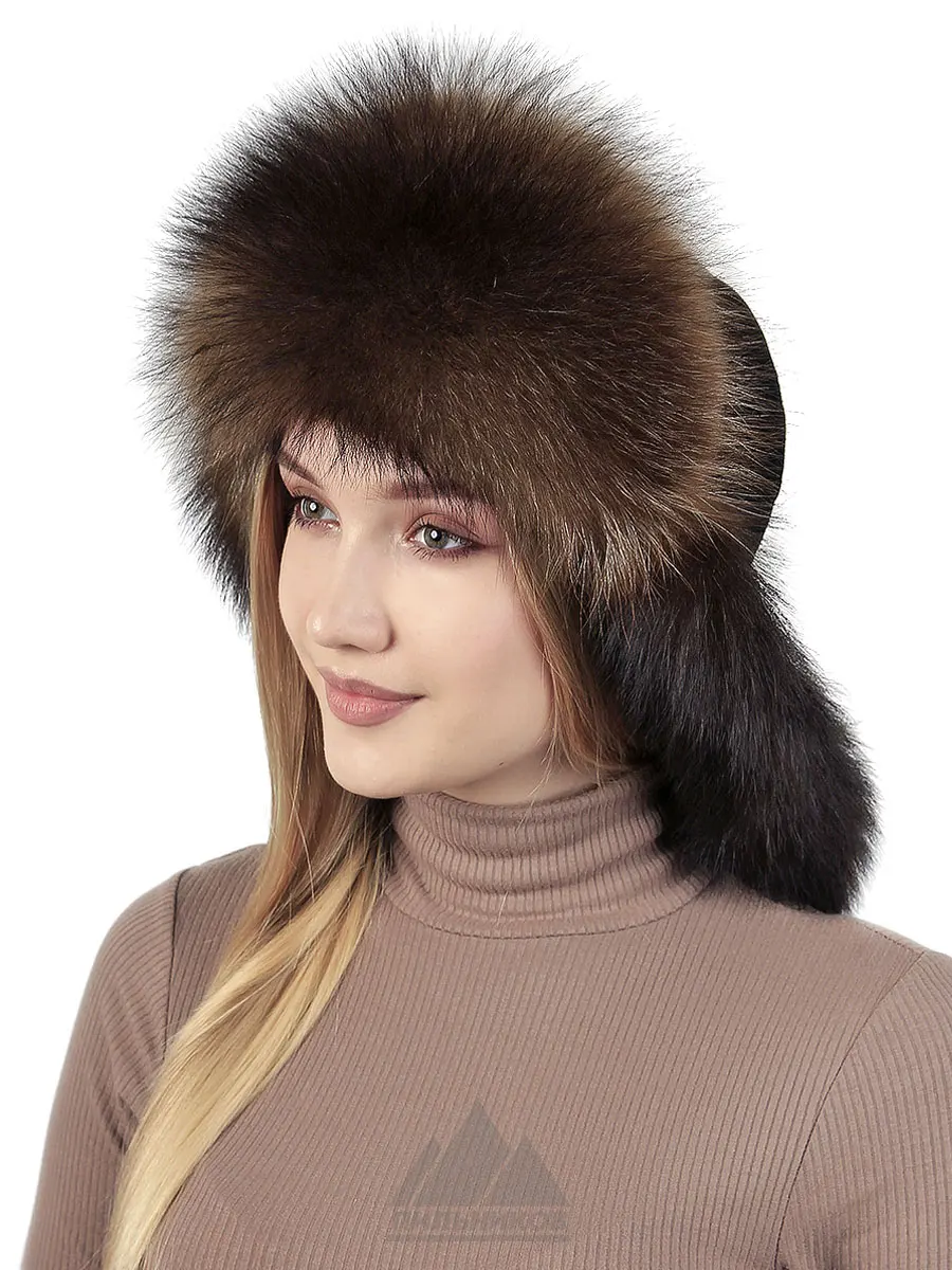 Малахай Сибирячка - Женские шапки Из меха енота Шапка-ушанка Для женщин на сезон