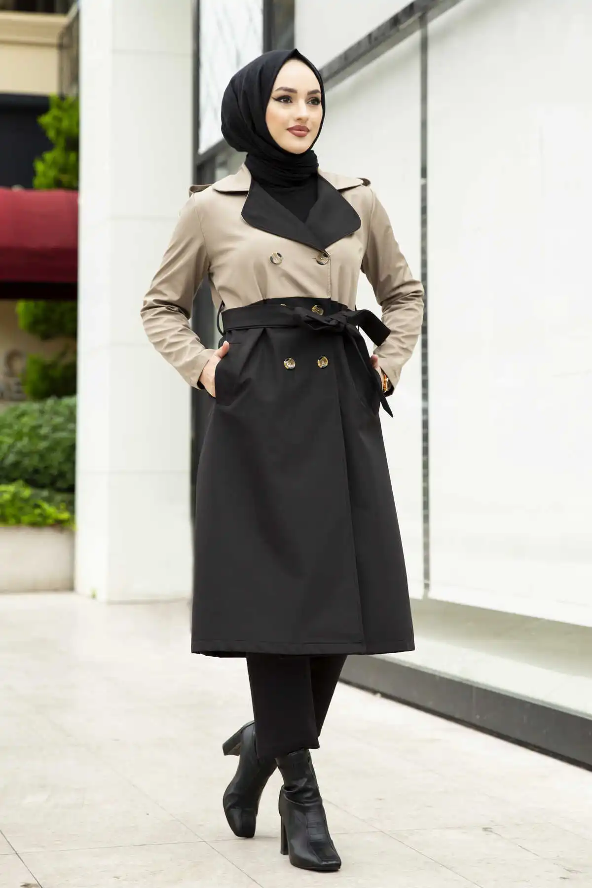 Двуцветный хиджаб, тренчкот лучшего качества, Женская скромная мусульманская одежда, трикотажная одежда, зимнее платье, abaya, хиджаб для мусу...