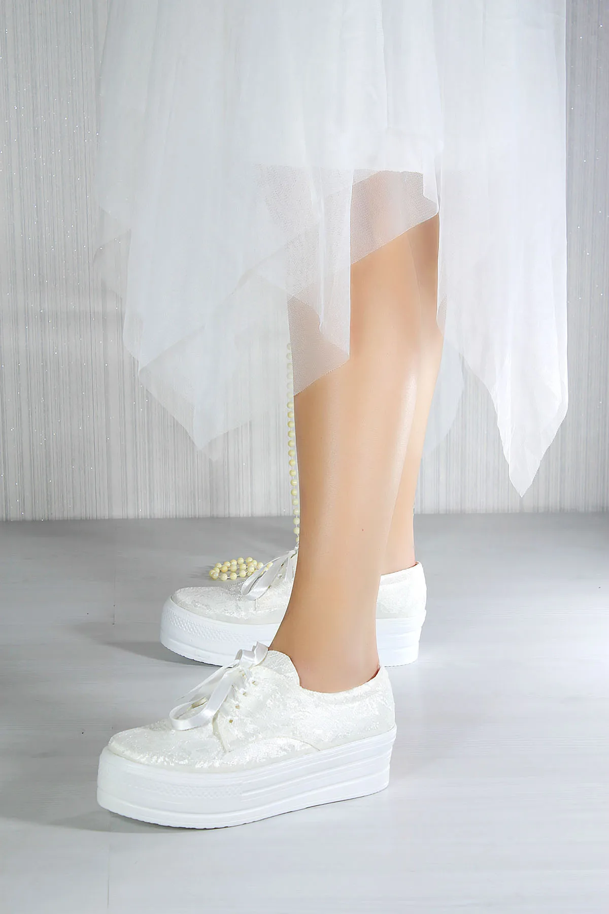 

Julia Ladies Bridal Women Luxury Handmade Fashion Platform High Heel White Wedding Shoes