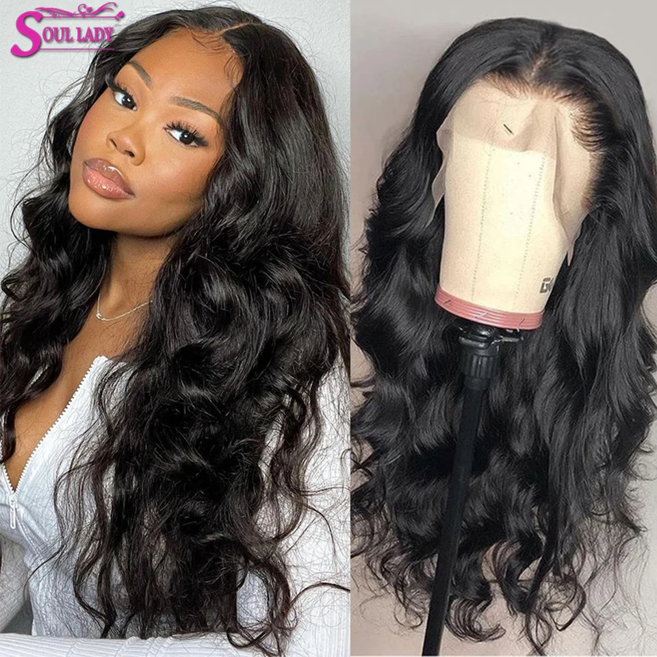 

Soul Lady 13x4 Body Wave Lace Front Wig Brazilian 4x4 Closure Wig For Black Women HD Lace Frontal Wig Natural Hair Preplucked