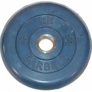 Диск обрезиненный MB Barbell 26 мм. 2.5 кг. синий &quotСтандарт&quot | Спорт и развлечения