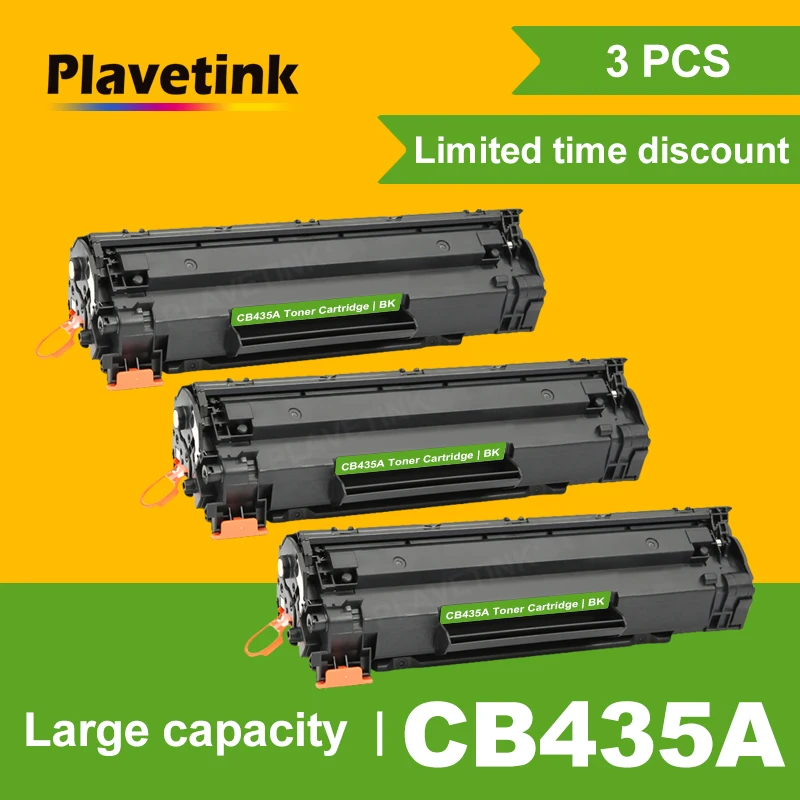 Plavetink 3 шт совместимый тонер картридж CB435A 35A 435 435a для hp Laserjet P1005 P1006 принтер черные