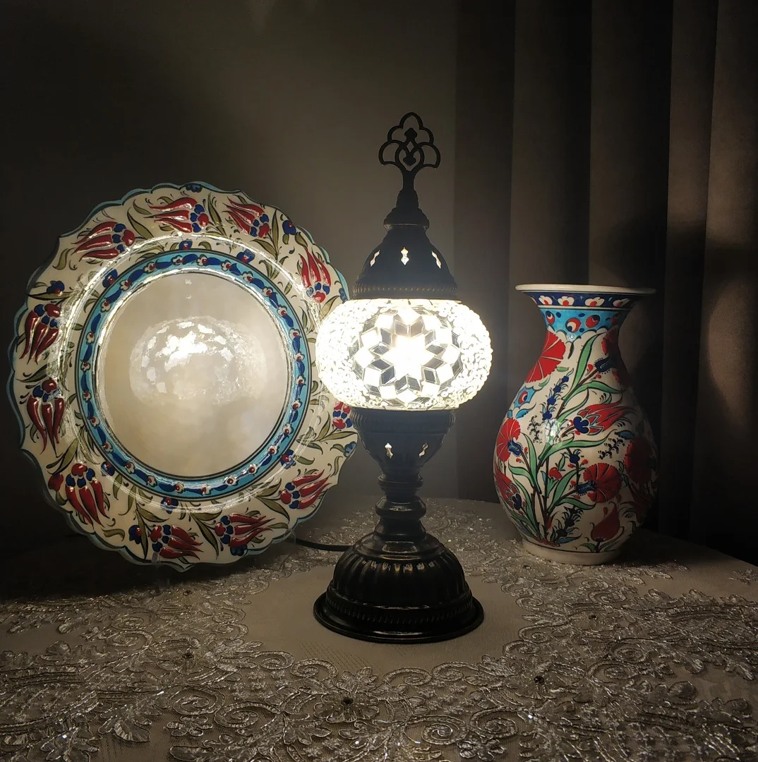 Турецкая мозаичная настольная лампа оригинальный арт деко ручной работы lamparas de