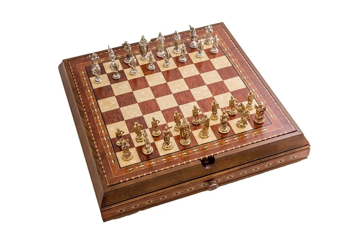 

Деревянные шахматы и нарды ручной работы премиум-класса Cappadocia | Металлический фигурный | Великолепный подарок для шахматных влюбленных
