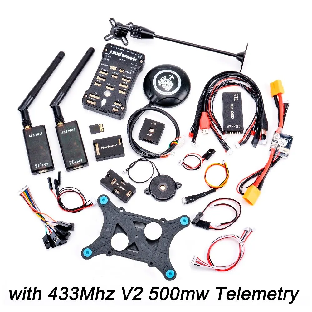 Pixhawk px4 PIX 2.4.8 32 бит Игровые Джойстики+ 433/915 телеметрии+ m8n GPS+ minim OSD+ pm+ Детская безопасность выключатель+ зуммер+ RGB+ стр./мин+ I2C+ 16 г SD - Цвет: 433 500mw V2 Teleme