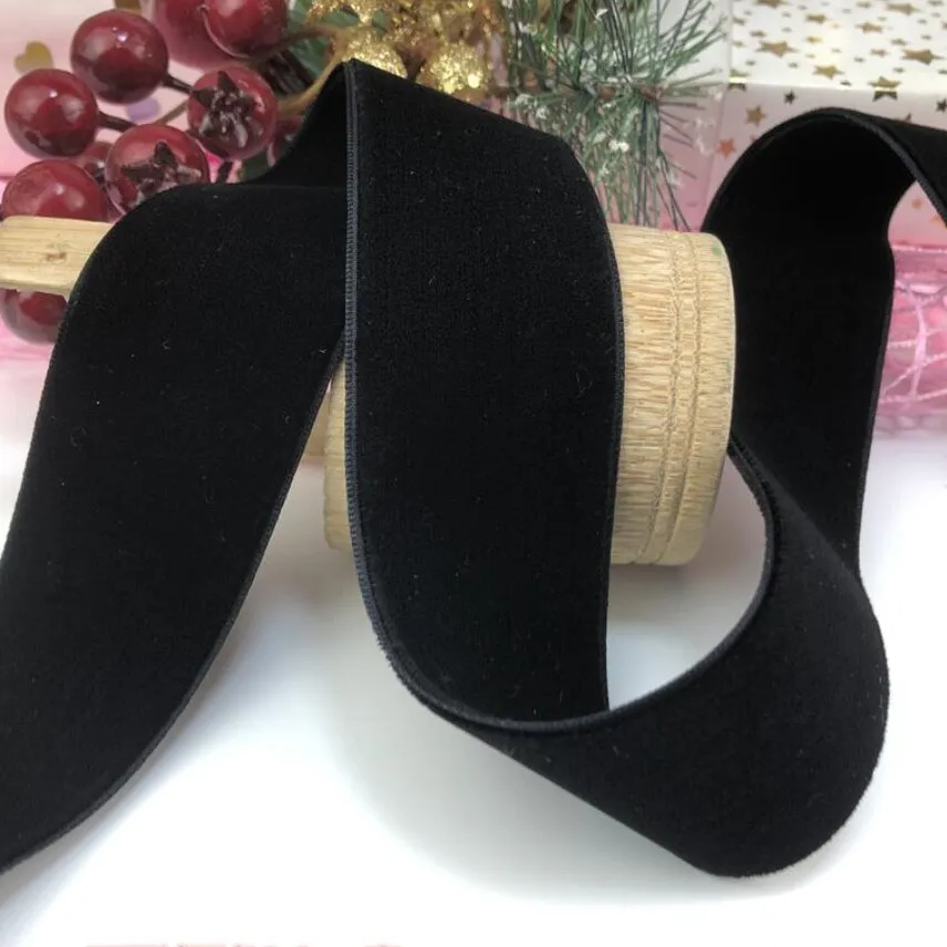 

Black Nylon Double Face Velvet Ribbon,velour Ribbon Webbing Diy Accessories 5 Yards Lot