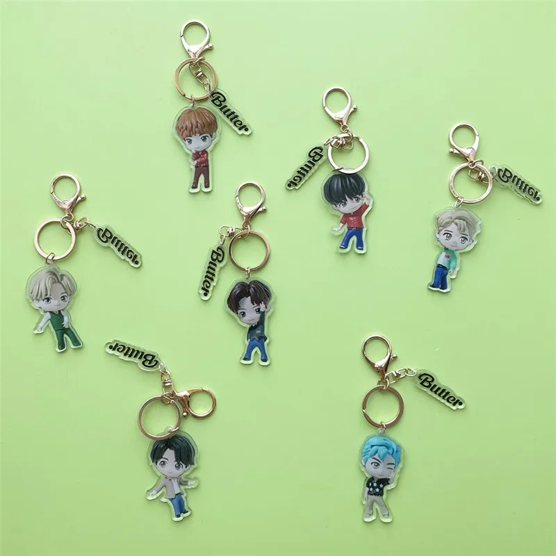 

KPOP Bangtan Boys Butter Acrylic Keychain Keyring JIMIN SUGA JUNG KOOK Fans Collection