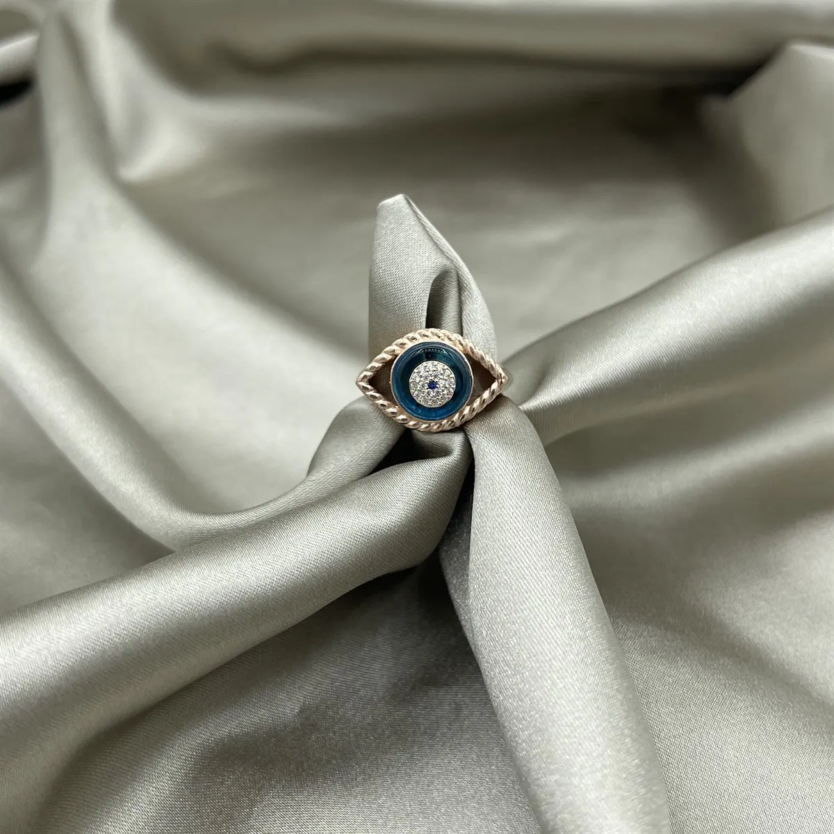 

Rose Plated Adjustable Teardrop Ring