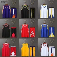 2021 new customizable men women basketball jersey training basketball sleeveless shirt shorts suit throwback men college uniform