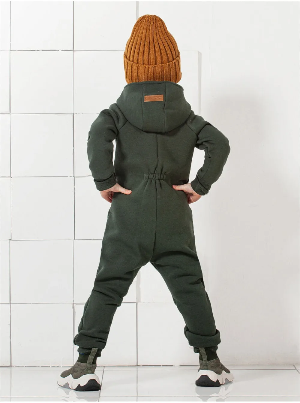 Комбинезон футер с начесом MamiDreams хаки |