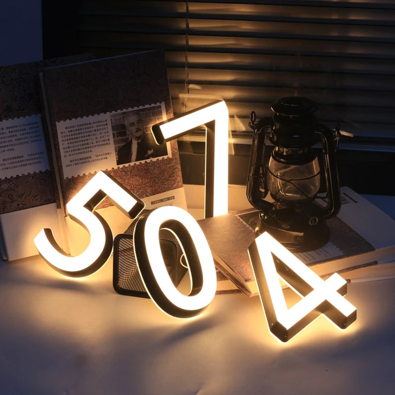 3D двухсторонние светодиодные таблички с подсветкой для дома, таблички ...