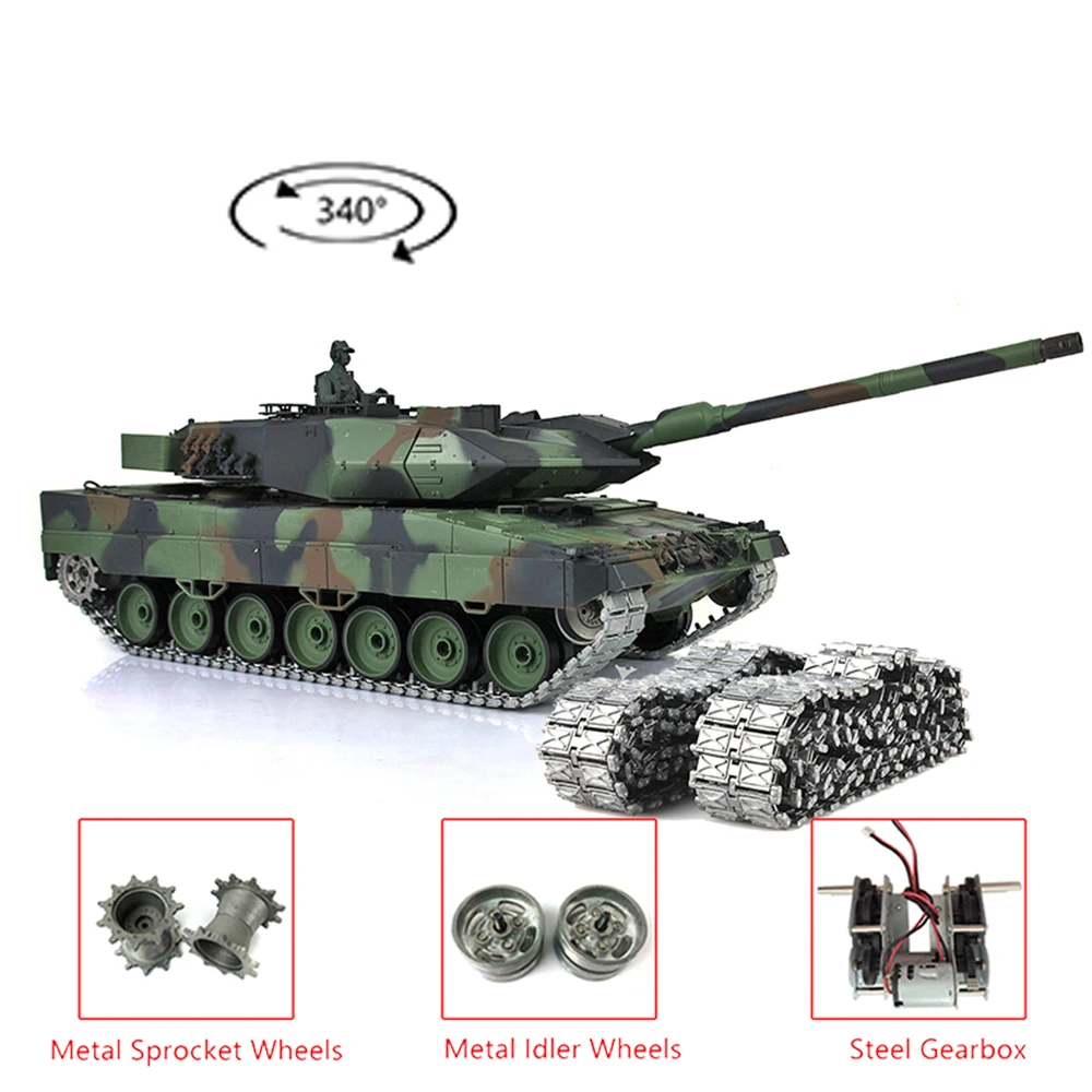

2.4G HENG LONG 1/16 7.0 Upgraded Leopard2A6 RC Tank 3889 Tracks W/ Metal Linkages TH17585-SMT4