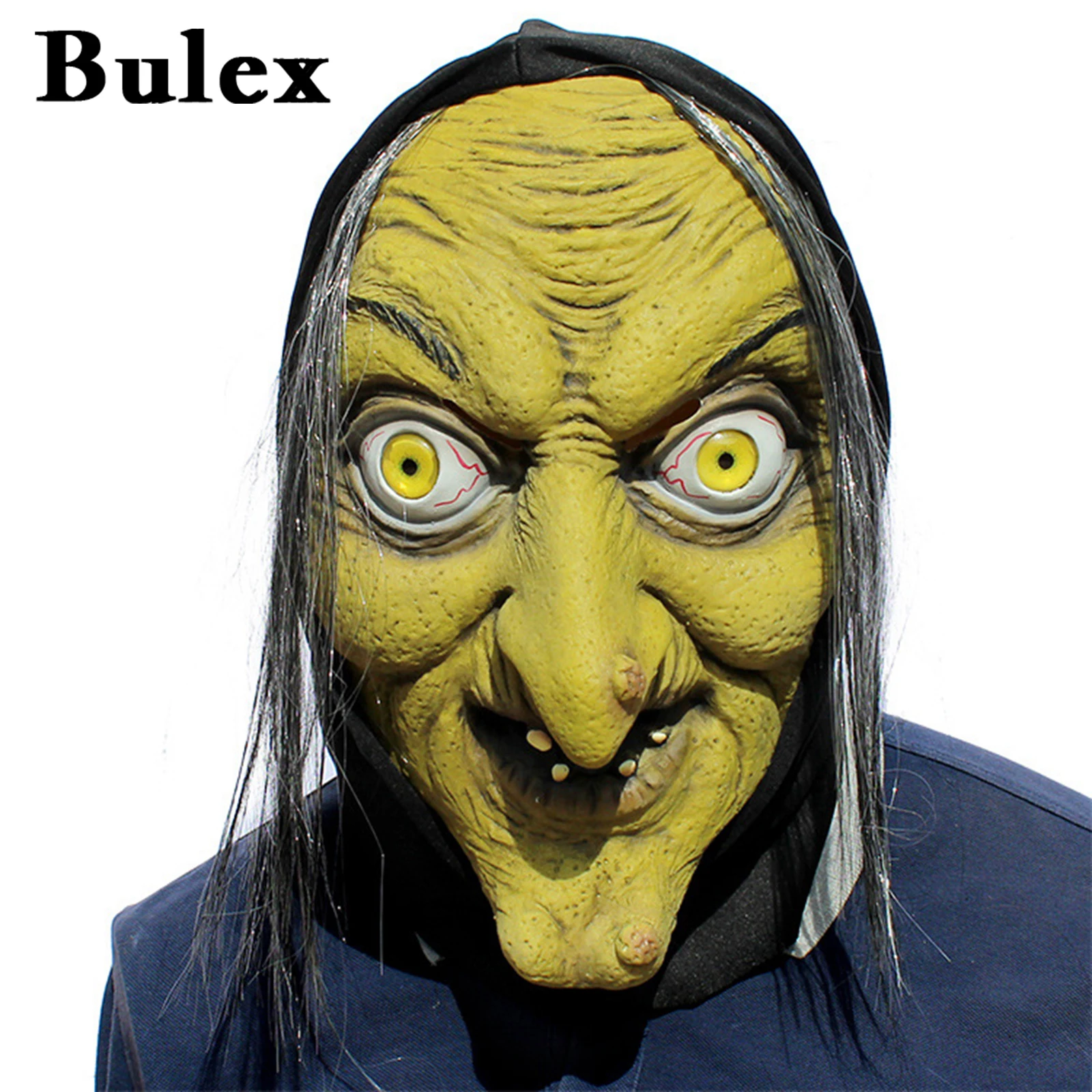 

Bulex Witch Mask Ghoul Scary Halloween Masks Latex Fancy Dress Demon Evil Witches Mask Party Prop