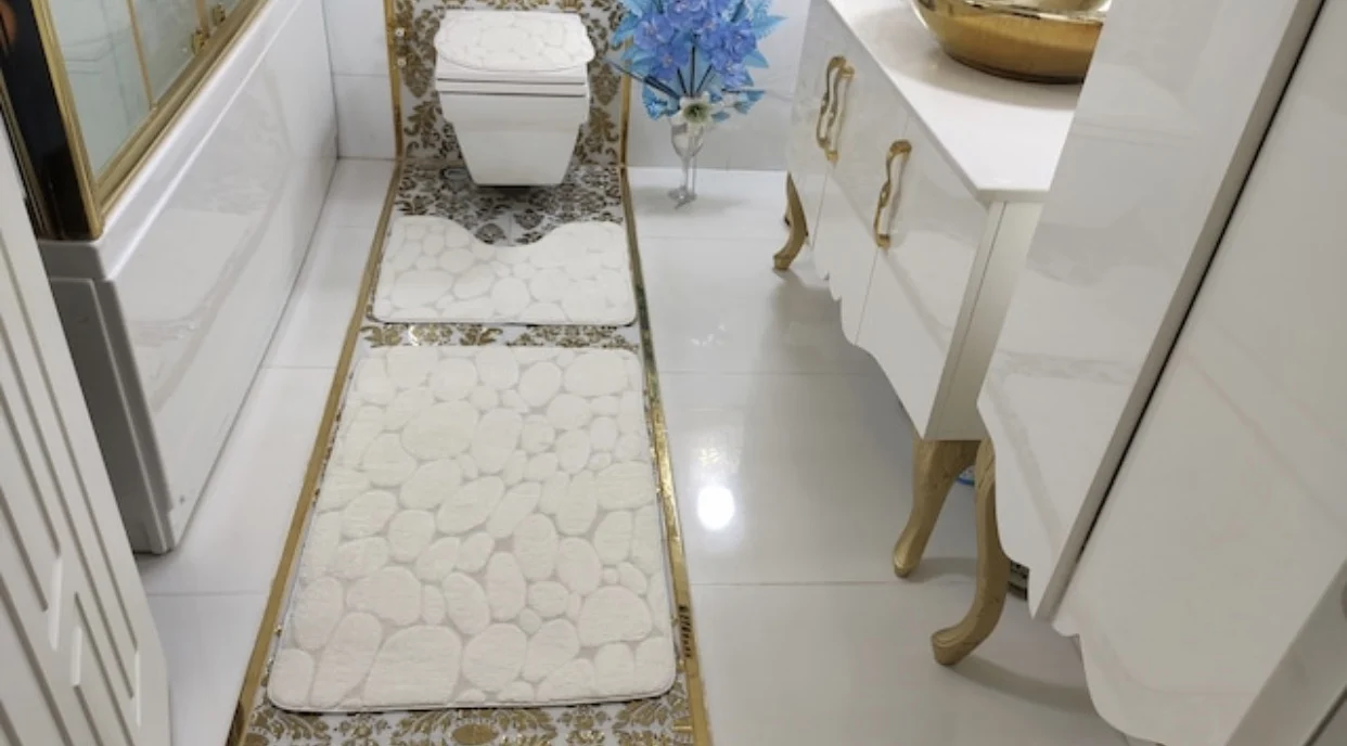 

BotigaHome Kaymaz Taban Stone Beyaz Banyo Halisi Klozet Takimi 3'lu Set