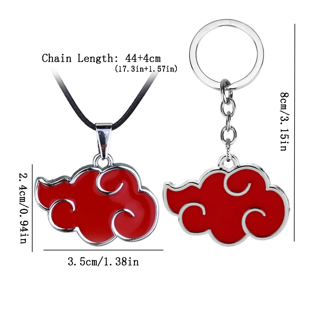 

1Pcs Japanese Anime Cosplay Organization Red Cloud Sign Metal Unisex Pendant Trendy Jewelry Women Men Necklace
