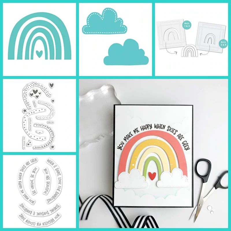 Любовь Радуга Облака шаблон металлические Вырубные штампы пластиковый трафарет