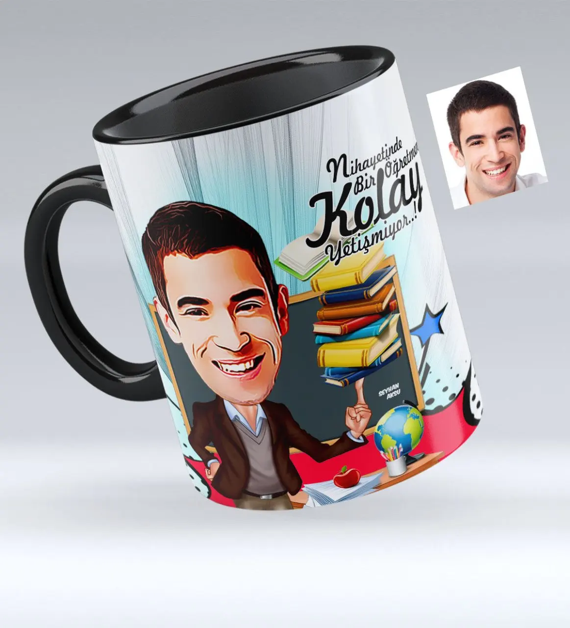 

Personalized Mr Teacher Caricature Of Black Mug cup-2