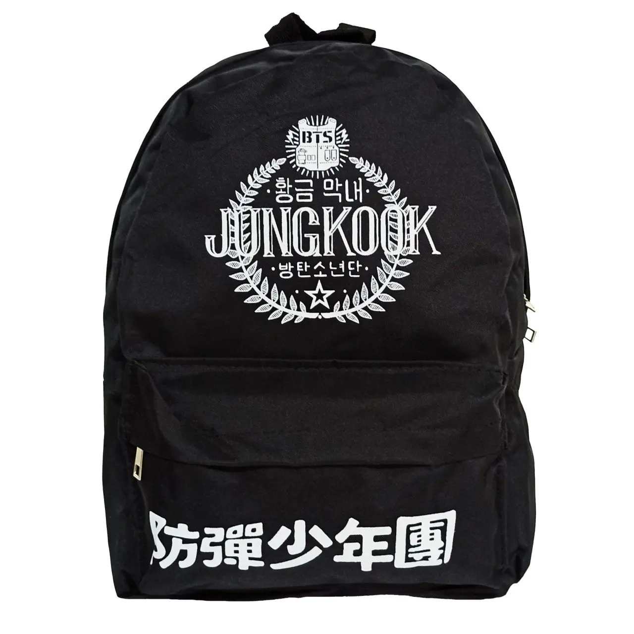 

BTS K-POP School Bag With Signs Unisex Army Black Waterproof Korean New Season Medium Size Comfortable Soft Backpack