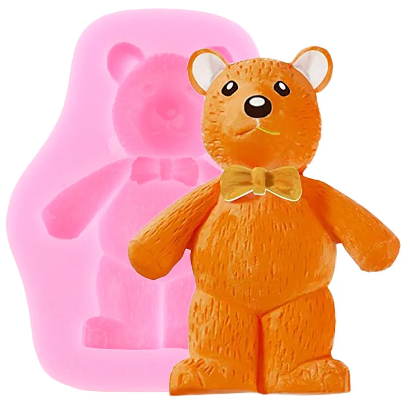 

Силиконовая форма для торта в виде медведя, искусственная зернистая глина для конфет, кухонные аксессуары для выпечки