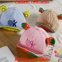 fashion cotton baby hat ok letters kids fruits baseball caps summer boy girl sun hats visor baby caps accessories 6 18 months
