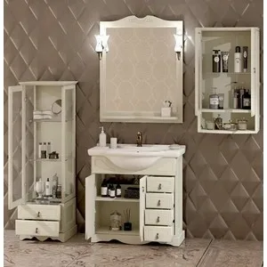 Зеркало с полкой Opadiris Клио 80 для светильников 00000001041 Z0000001408 слоновая кость 1013 (00