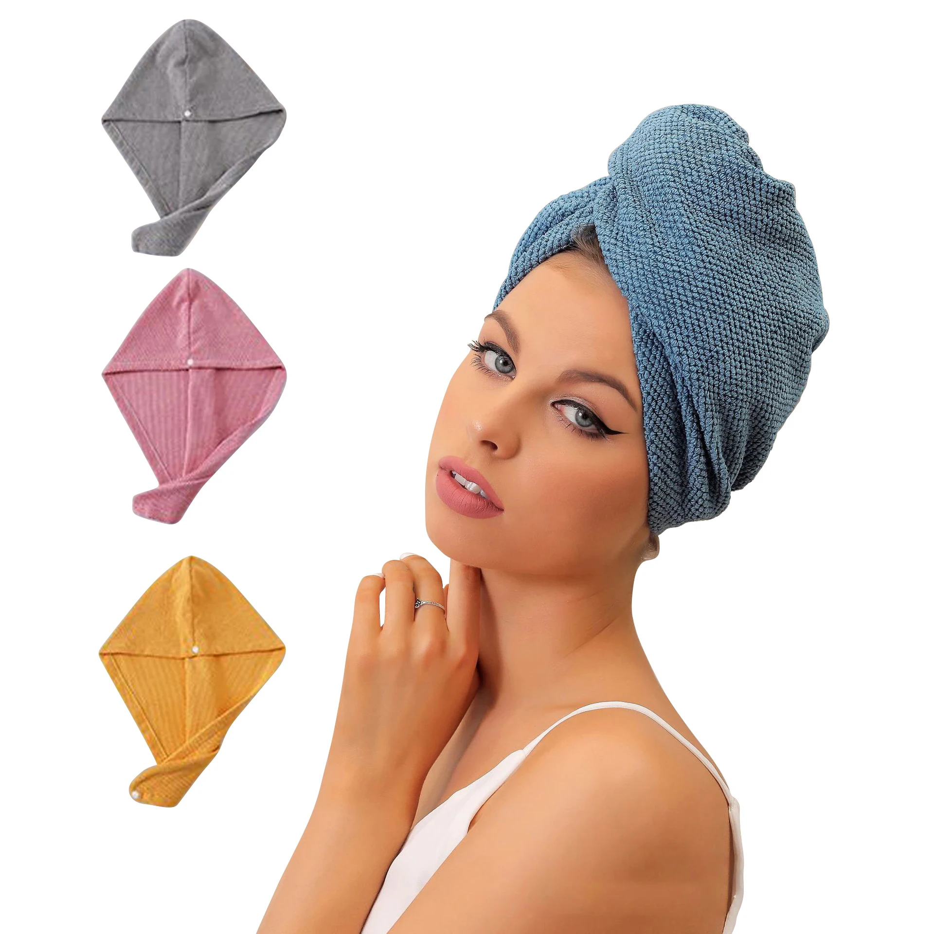 

Women Shower Cap Bonnets For Women Microfibre Quick Hair Drying Bath Towel Spa Wrap Cap Towel Bath Hat Bathroom Accessories