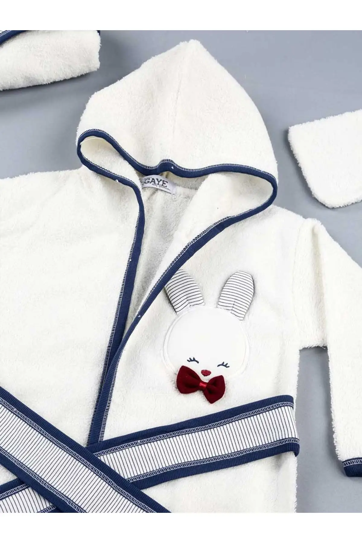 Синий хлопковый детский банный халат для мальчиков| |