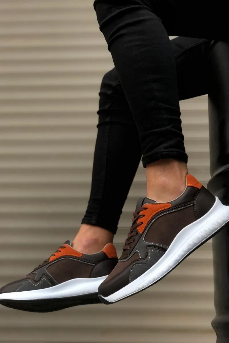 

MP0174 Casual Lace-Up Men Sports Shoes Coffee