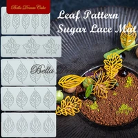 various leaf pattern sugarcraft lace mat diy fondant chocolate mold molecular cuisine silicone pad cake decorating tool bakeware
