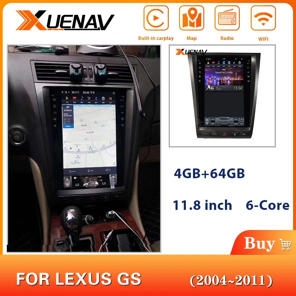 

XUENAV 2din Android PX6 dvd-плеер для-Lexus RX300 RX330 RX400 2004-2007 автомобильный gps-навигатор вертикальный экран автомобильный стерео головное устройство