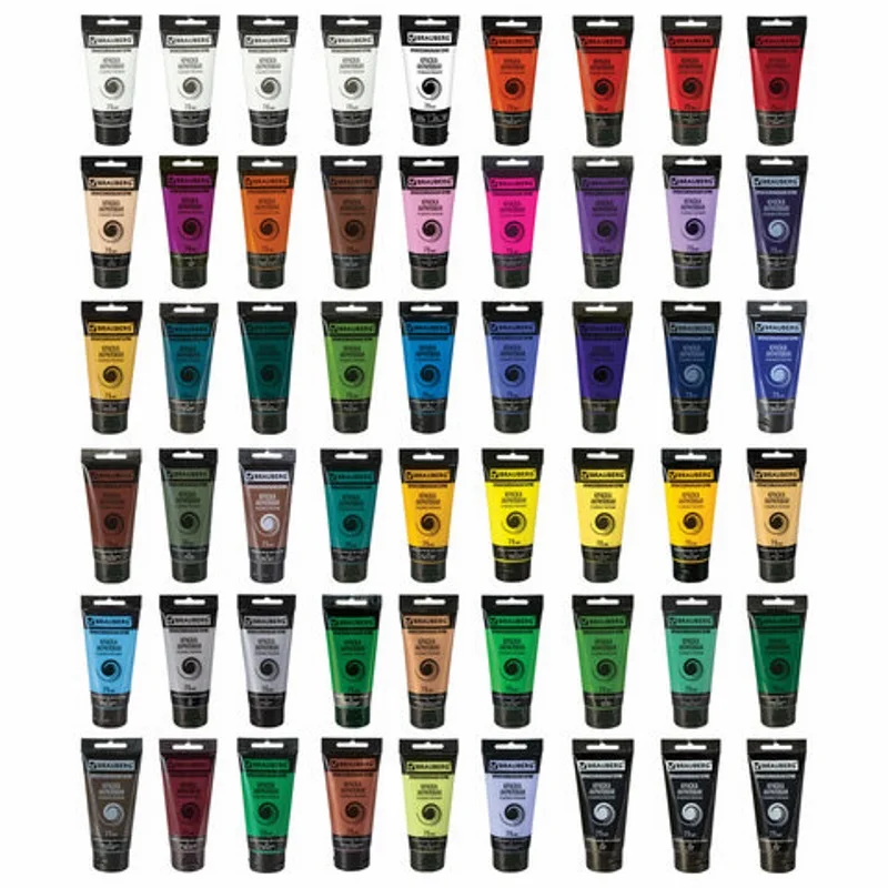 Краски акриловые художественные 54 шт., 49 цв...