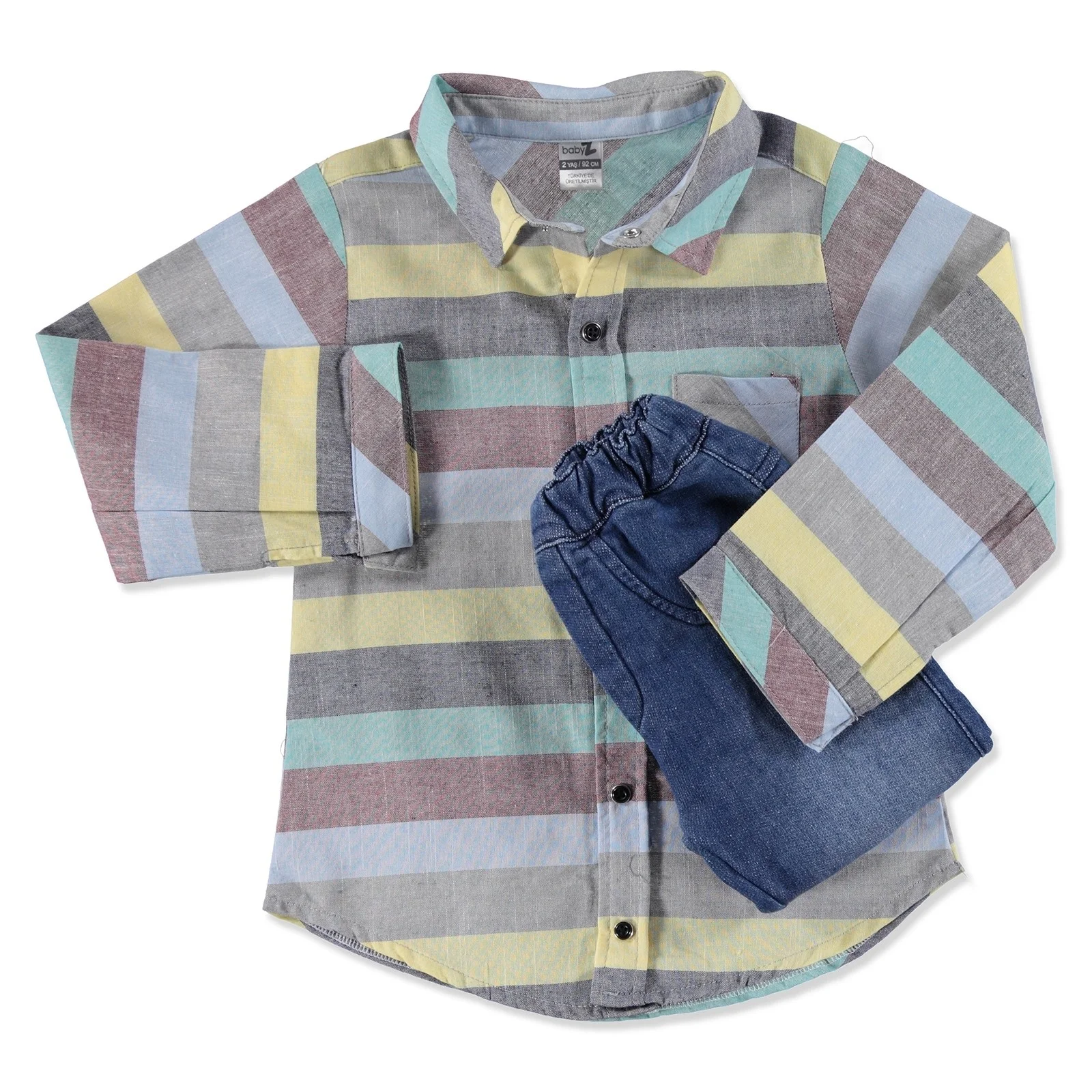 Ebebek BabyZ кнопка для детской одежды деталь Рубашка Боди джинсовые штаны комплект из
