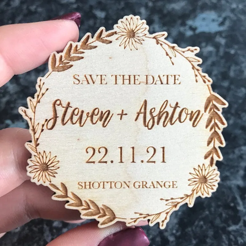 Деревянный магнитный цветочный венок на заказ круглые магниты для сохранения