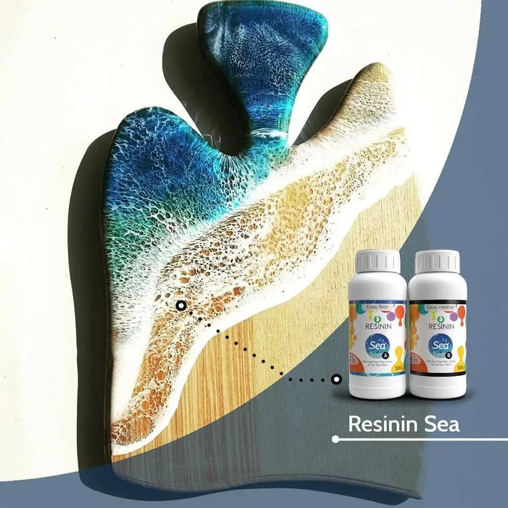 Resinin Sea 5 кг Resinart набор эпоксидной смолы-отвердителя AB DIY Geodeart Настольный Oceanart