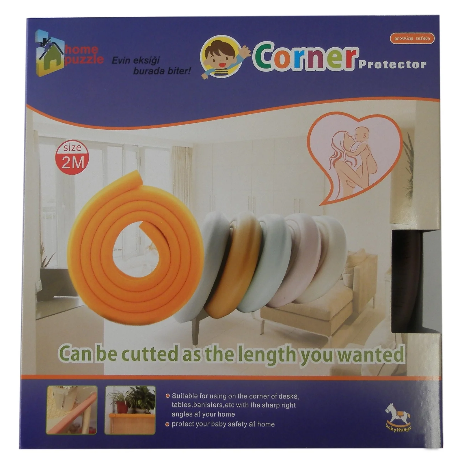 Ebebek Homepuzzle NBR Мягкий край/Угловой протектор 2 mt|Бамперы для края и углов| |