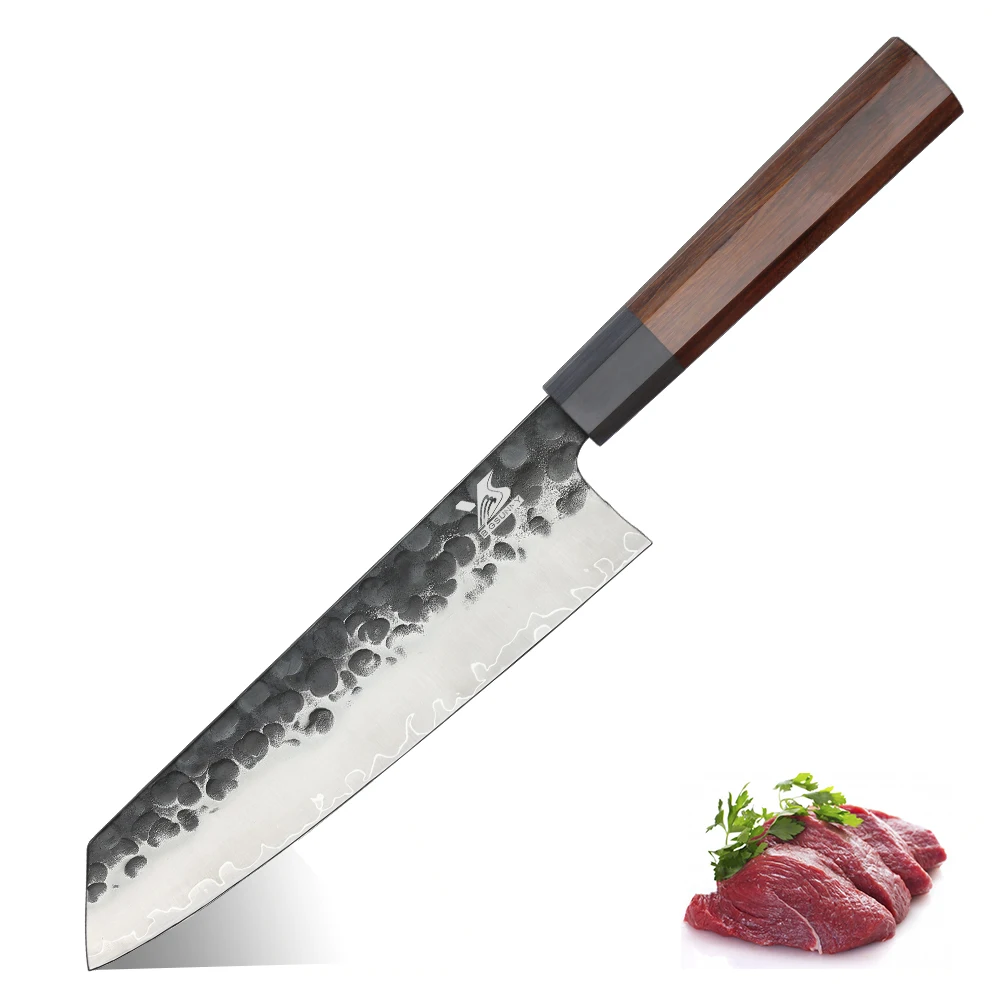 

Кованый нож Kiritsuke BIGSUNNY 8 дюймов, 3-слойный нож из послойной стали 9CR18MOV с восьмиугольной ручкой из палисандра