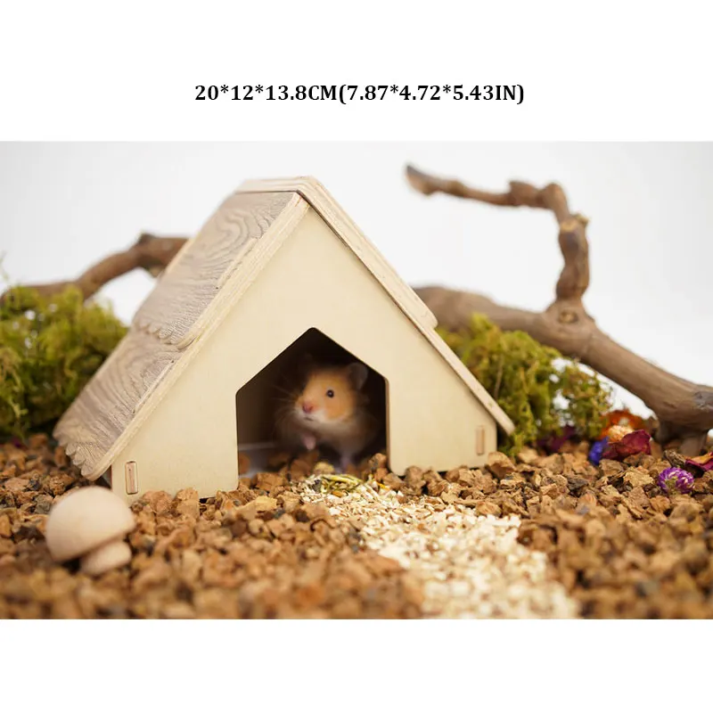 Деревянный хомяк бунгало укрывающее гнездо двухцветная Лоскутная сборка сделай